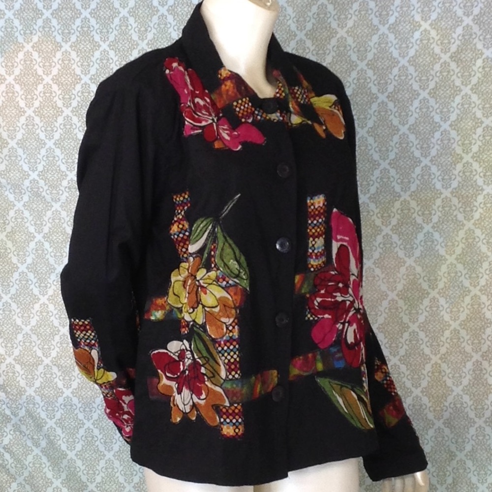 Sara Studio Patchwork Bottom Down Black Jacket - image 2